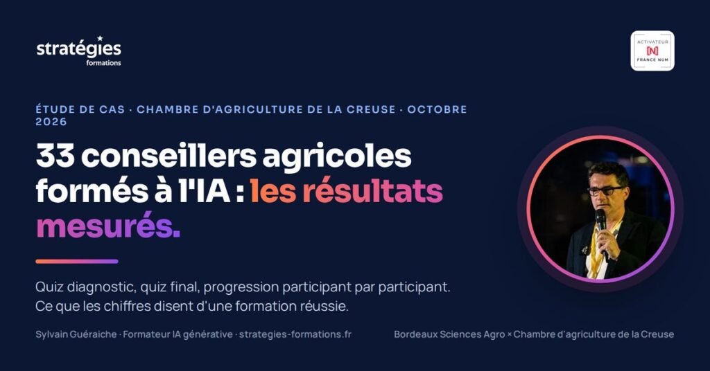 Sylvain Guéraiche, formateur IA — 33 conseillers agricoles formés à l'IA : les résultats mesurés